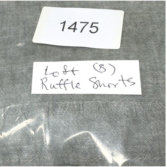 Ruffle Hem Shorts 4-inch Linen Pockets Chambray Gray Loft 8 Coastal Girly Preppy - Picture 13 of 13